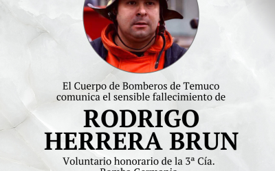 Comunicado de defunción: Bombero honorario de la 3ª Cía. Rodrigo Herrera Brun (Q.E.P.D.)